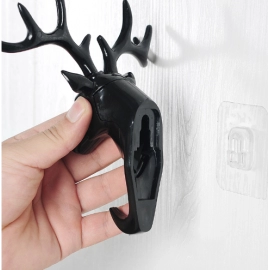 Self-adhesive non-perforated antler hook shelf wall-mounted keyless hook